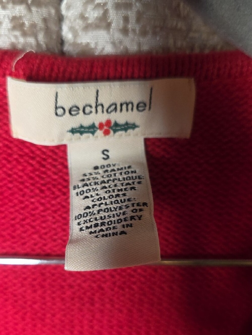Bechamel Red Knit Holiday Sweater Vest Size S - Picture 2 of 6